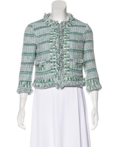 Tory Burch Tweed Jacket Blue | The RealReal