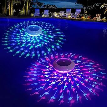 Goallim Solar Floating Pool Lights Flamingo Dynamic Lighting Effect, RGB Color Changing Auto Glow... | Amazon (US)