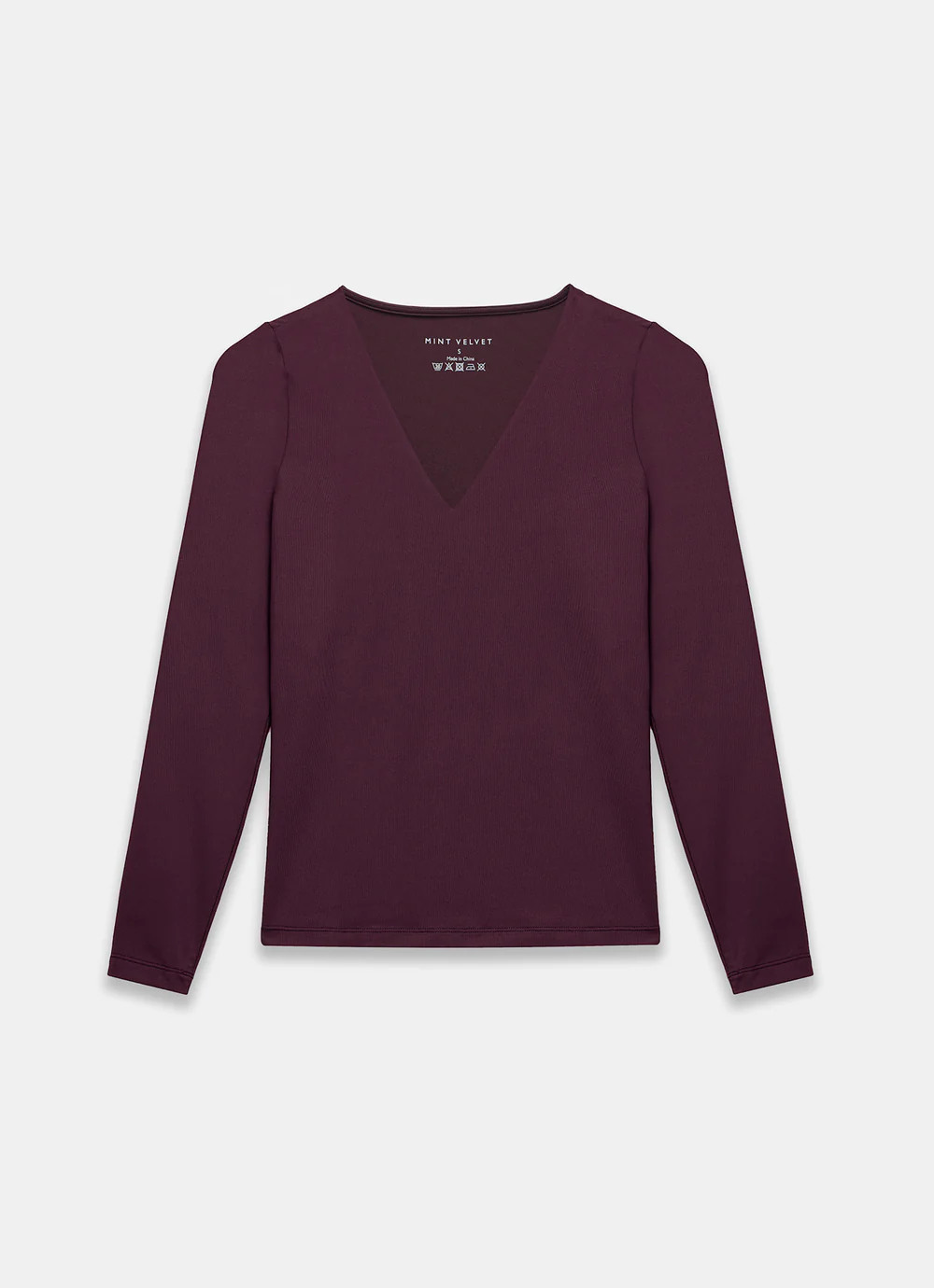 Burgundy V Neck Layering Top | Mint Velvet