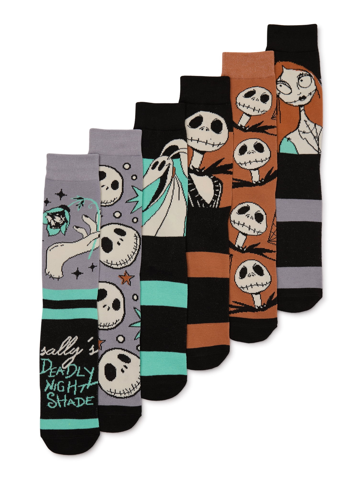 Nightmare Before Christmas Men’s Crew Socks, 6-Pack | Walmart (US)
