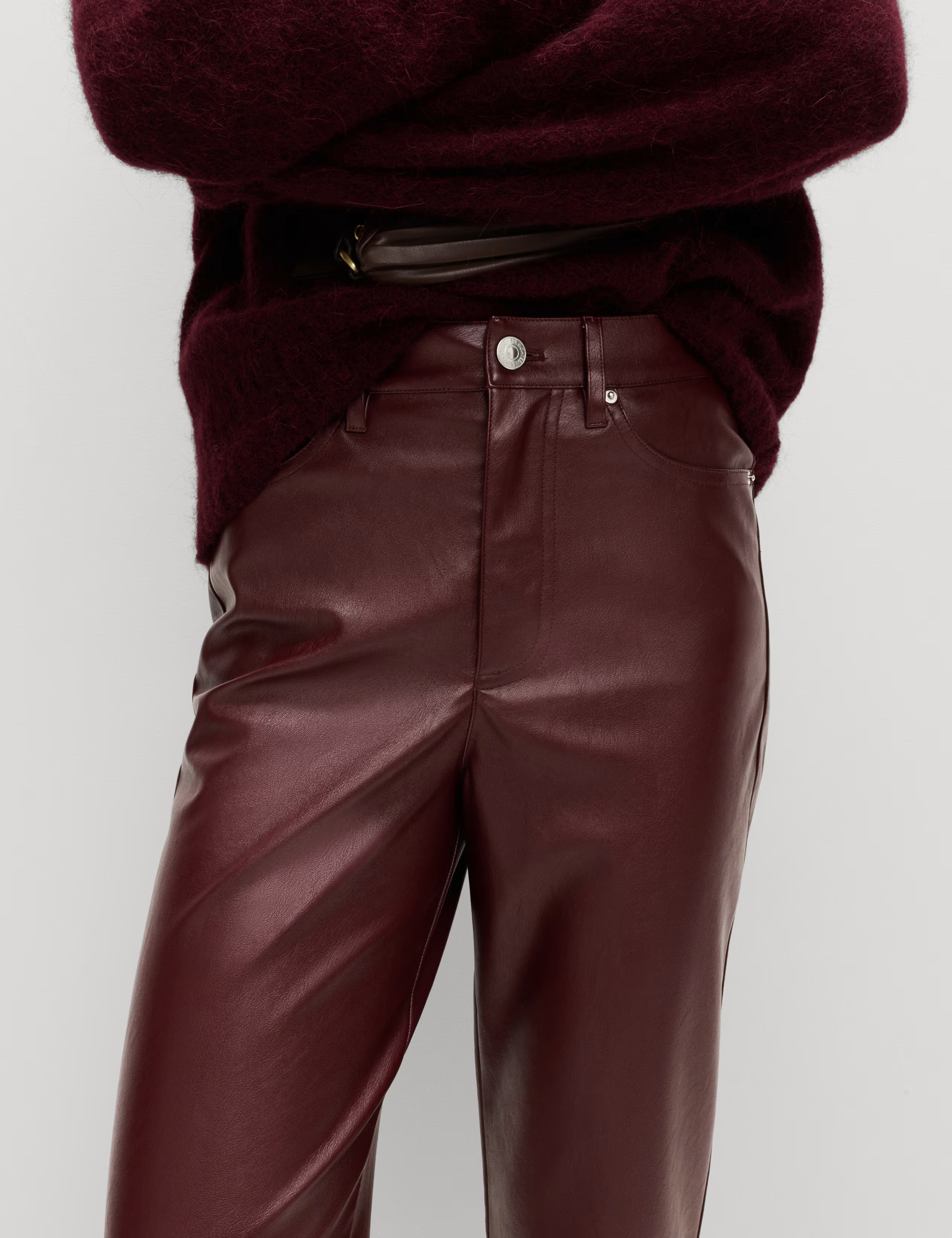 Faux Leather Straight Leg Trousers | Marks & Spencer (UK)