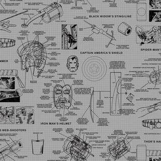 56 sq. ft. Marvels Heroes Schematics Wallpaper | The Home Depot