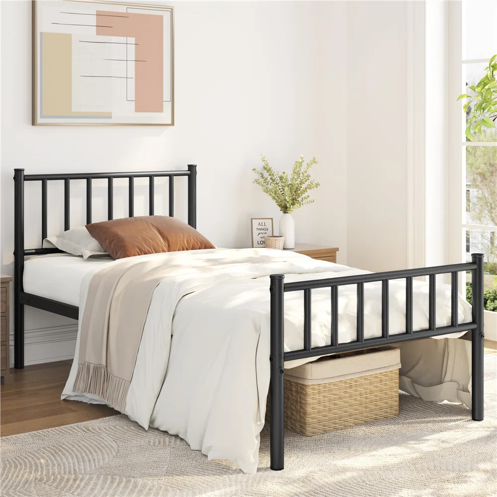 Birmati Minimalist Bed Frame with Headboard and Footboard | Wayfair North America