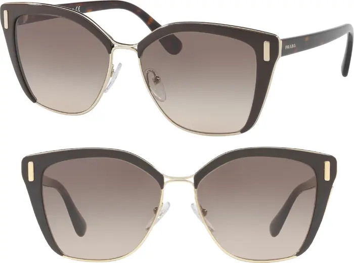 57mm Gradient Geometric Sunglasses | Nordstrom Rack