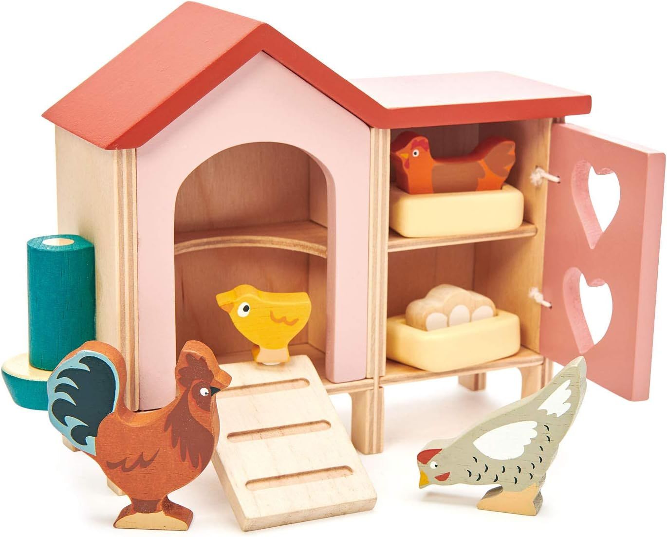 nder Leaf Toys - Chicken Coop - 9 Pcs Miniature Henhouse Farm Animal Toys, Dollhouse Accessories ... | Amazon (US)