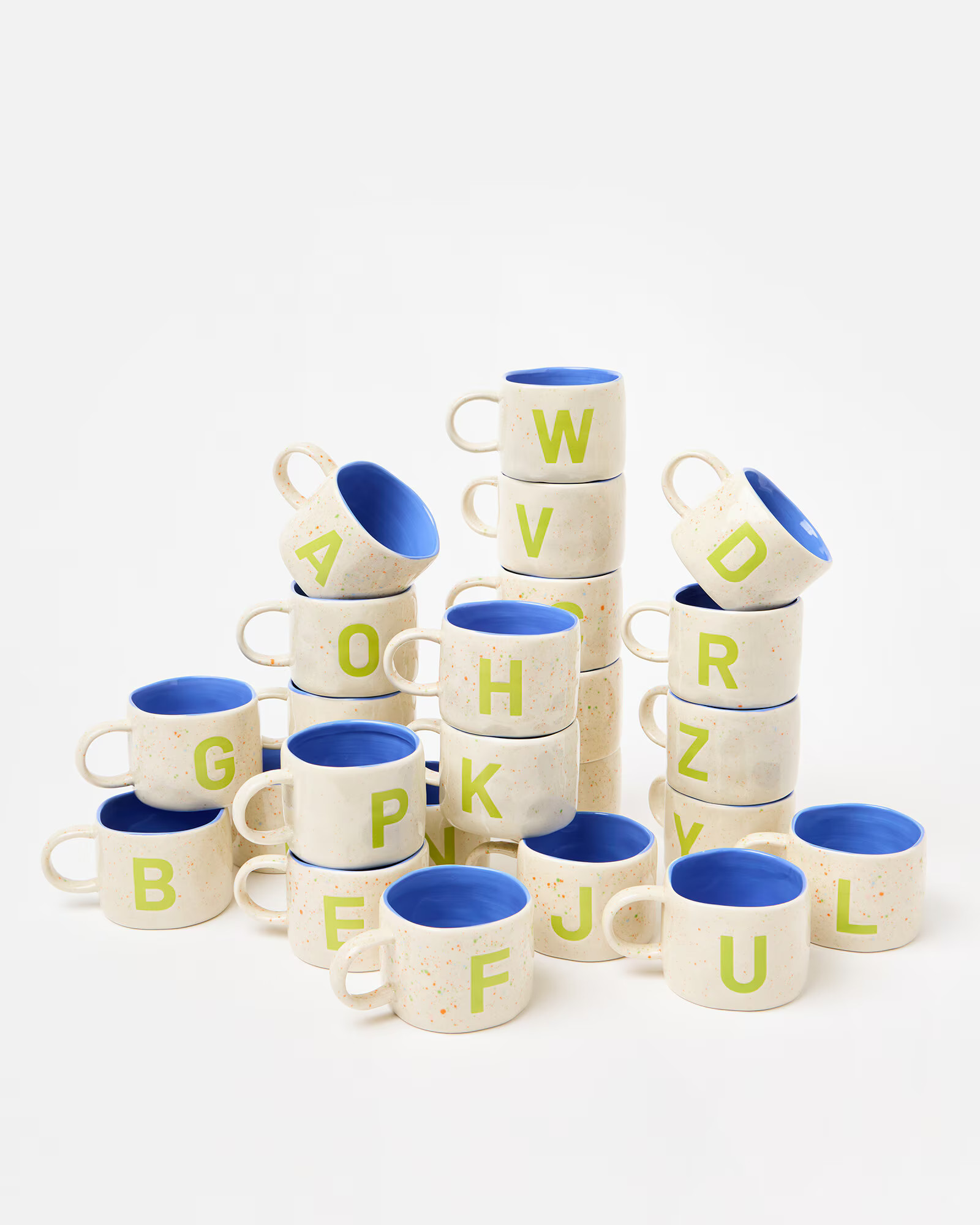 Fresca Alphabet White Speckle Ceramic Initial Mug | Oliver Bonas | Oliver Bonas (Global)