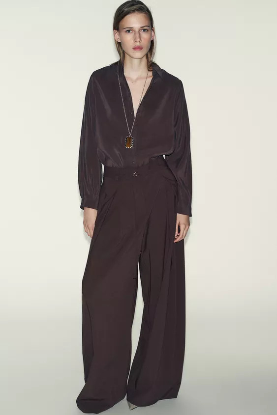 WIDE LEG BELTED PANTS | Zara US