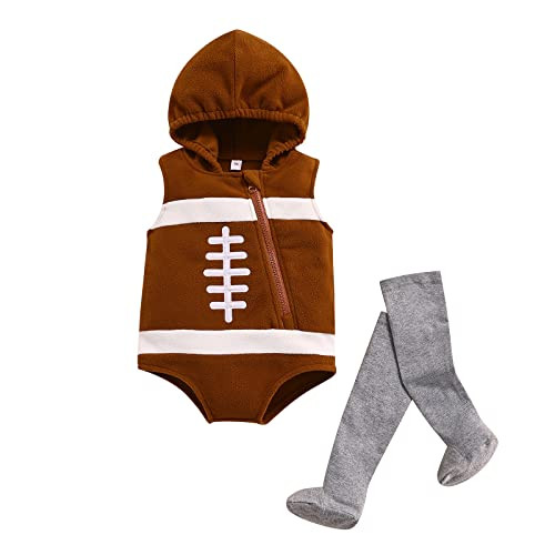 Frietlebird Infant Halloween Costumes Toddler Baby Football Costume Zipper Hooded Sleeveless Football Romper Stockings Cosplay Outfits(Brown Football,12-18 Months) | Amazon (US)