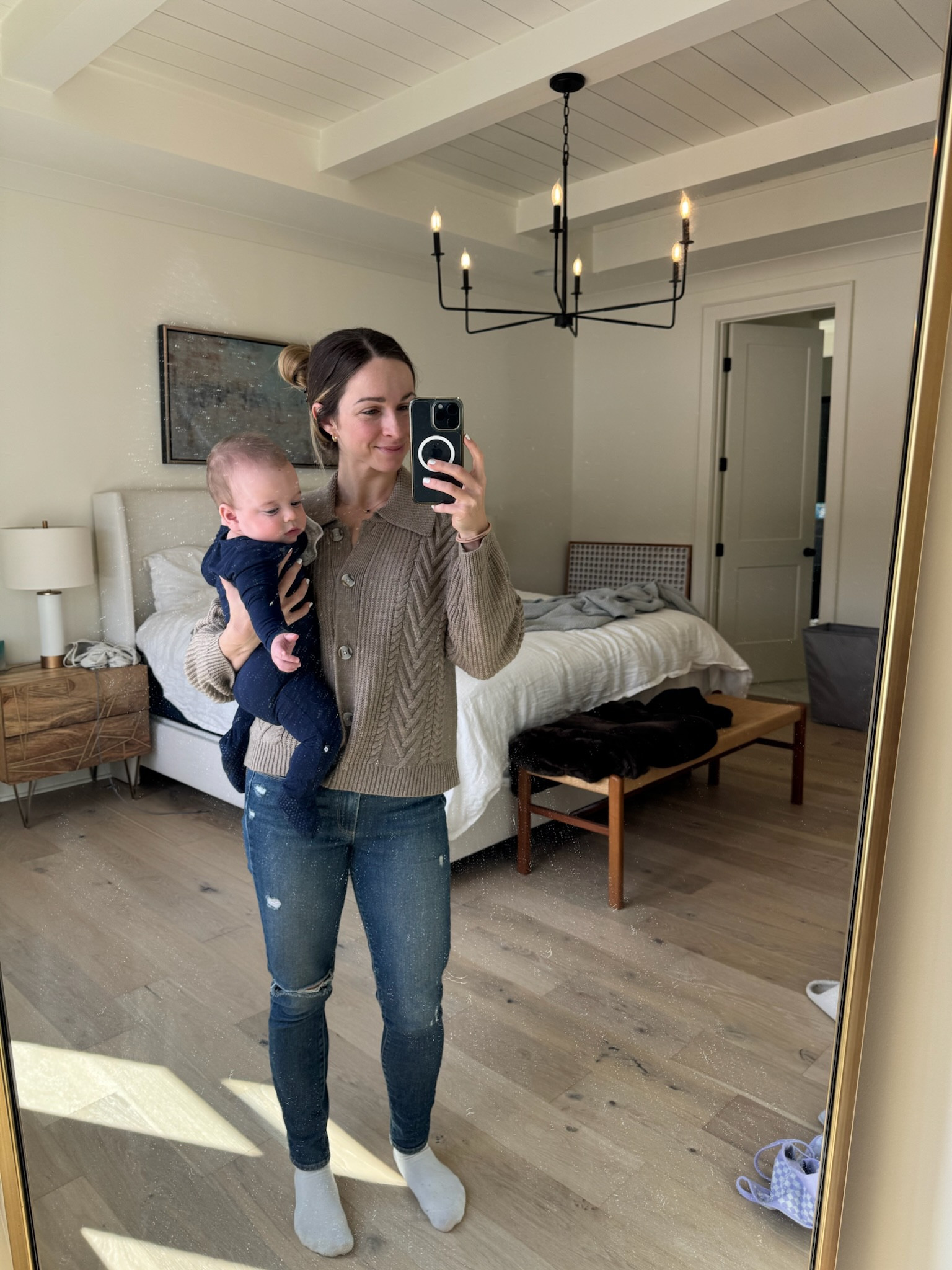 Loving the breastfeeding friendly sweater! I got an XS because the reviews said it ran small! 

#LTKFamily #LTKKids #LTKBaby