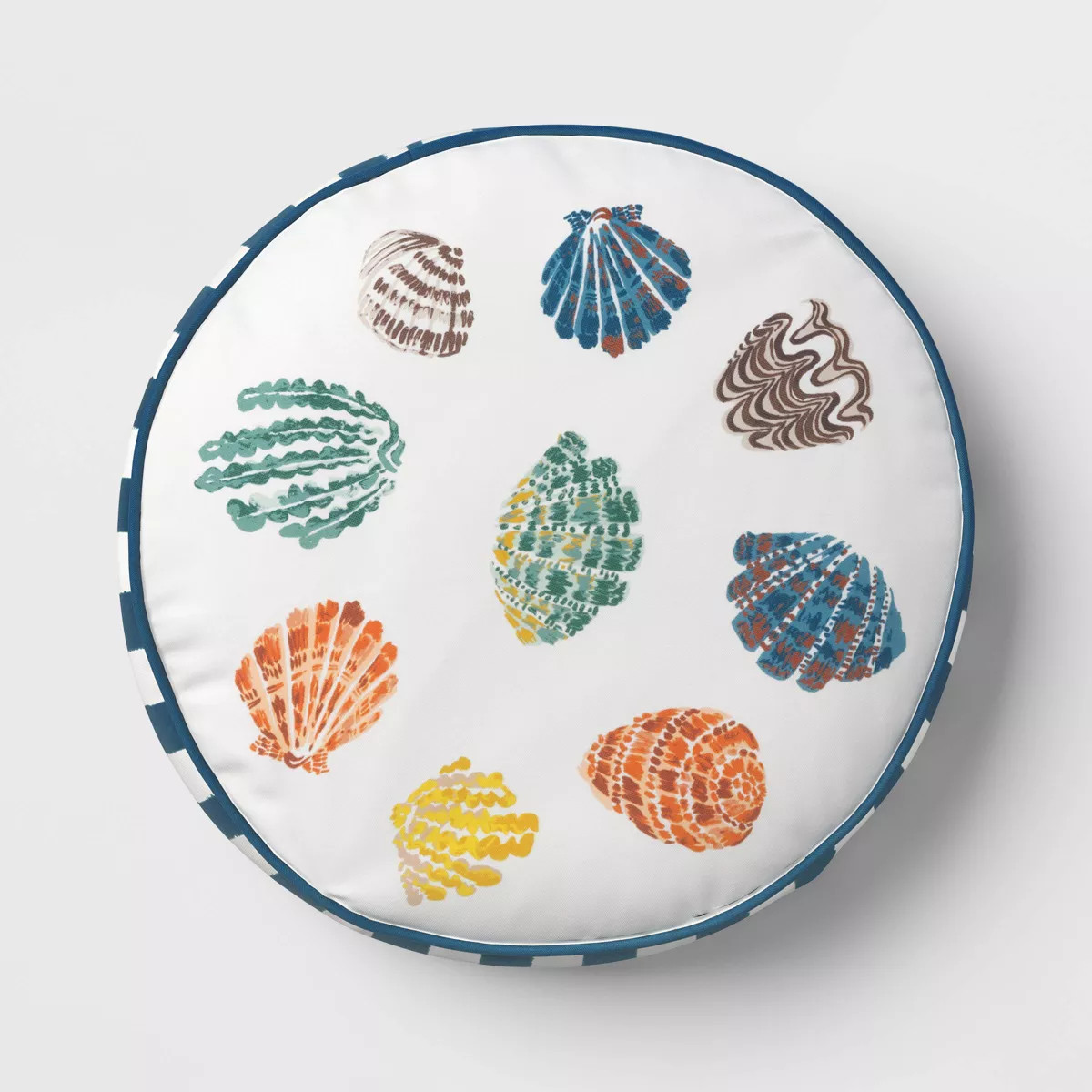 16" Shells Round Outdoor Throw Pillow Blue - Threshold™ | Target