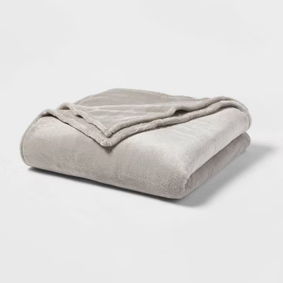 Full/Queen Microplush Bed Blanket Gray - Threshold™ | Target