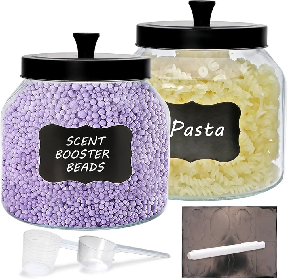 Encheng 67oz Glass Jars with Lids Set of 2,Half Gallon Glass Storage Containers with Lids for Org... | Amazon (US)