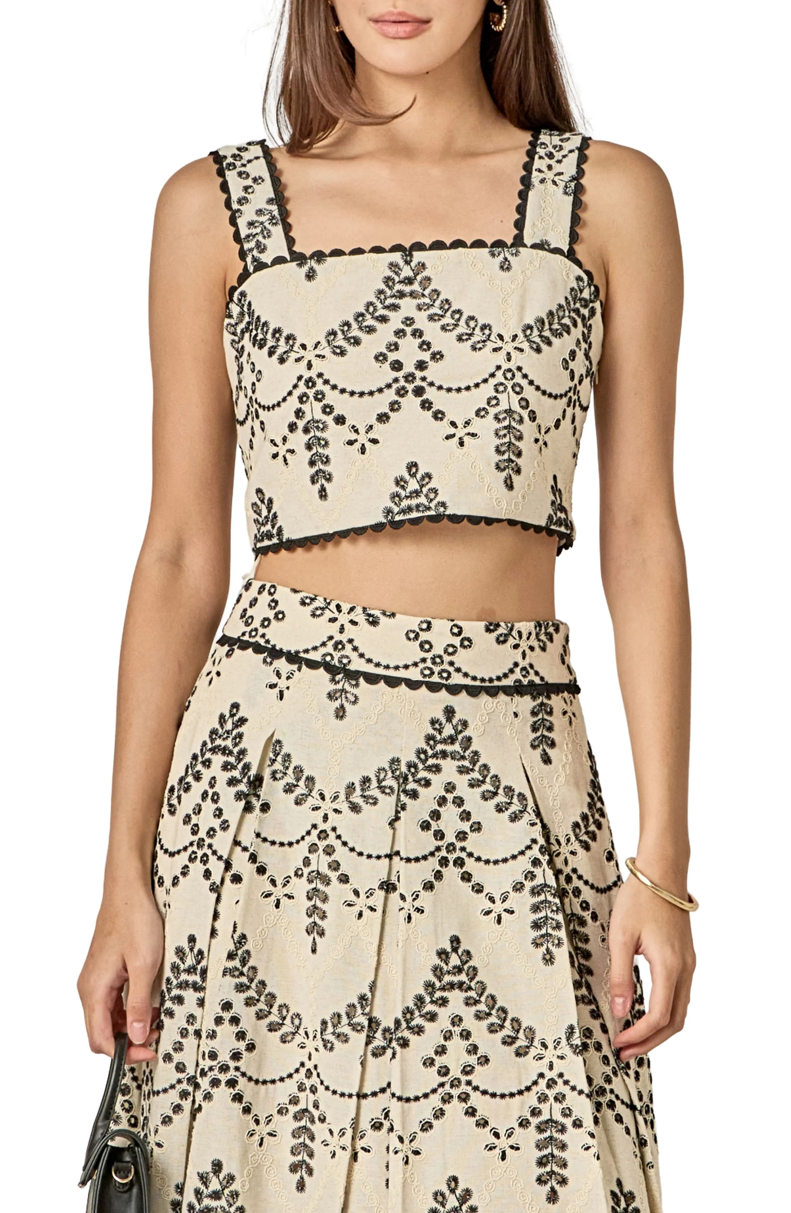 Embroidered Eyelet Crop Tank (Women) | Nordstrom | Nordstrom