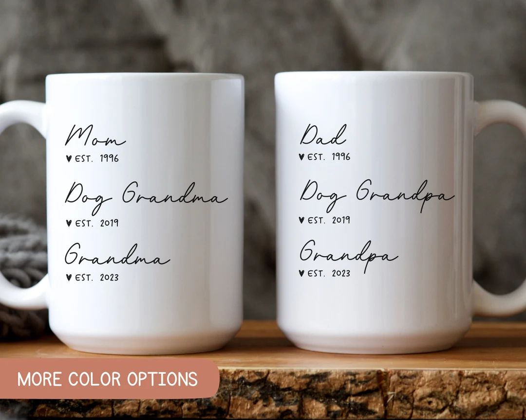 Promoted From Dog Grandparents To Human Grandparents, Pregnancy Announcement, New Grandpa and Gra... | Etsy (US)