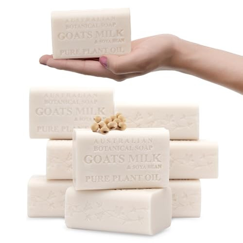 Australian Botanical Soap 6.6 OZ, Pack of 8, Goat Milk Soap Bars with Soya Bean Oil, Enriched with Organic Shea Butter, Suitable for All Skin Types, Packaging May Vary | Amazon (US)