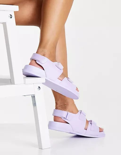 ASOS DESIGN France jelly flat sandals in lilac | ASOS (Global)