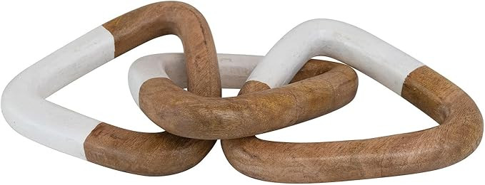 Bloomingville Mango Wood Décor with 3 Links Decorative Chain, 7" L x 19" W x 7" H, Natural | Amazon (US)