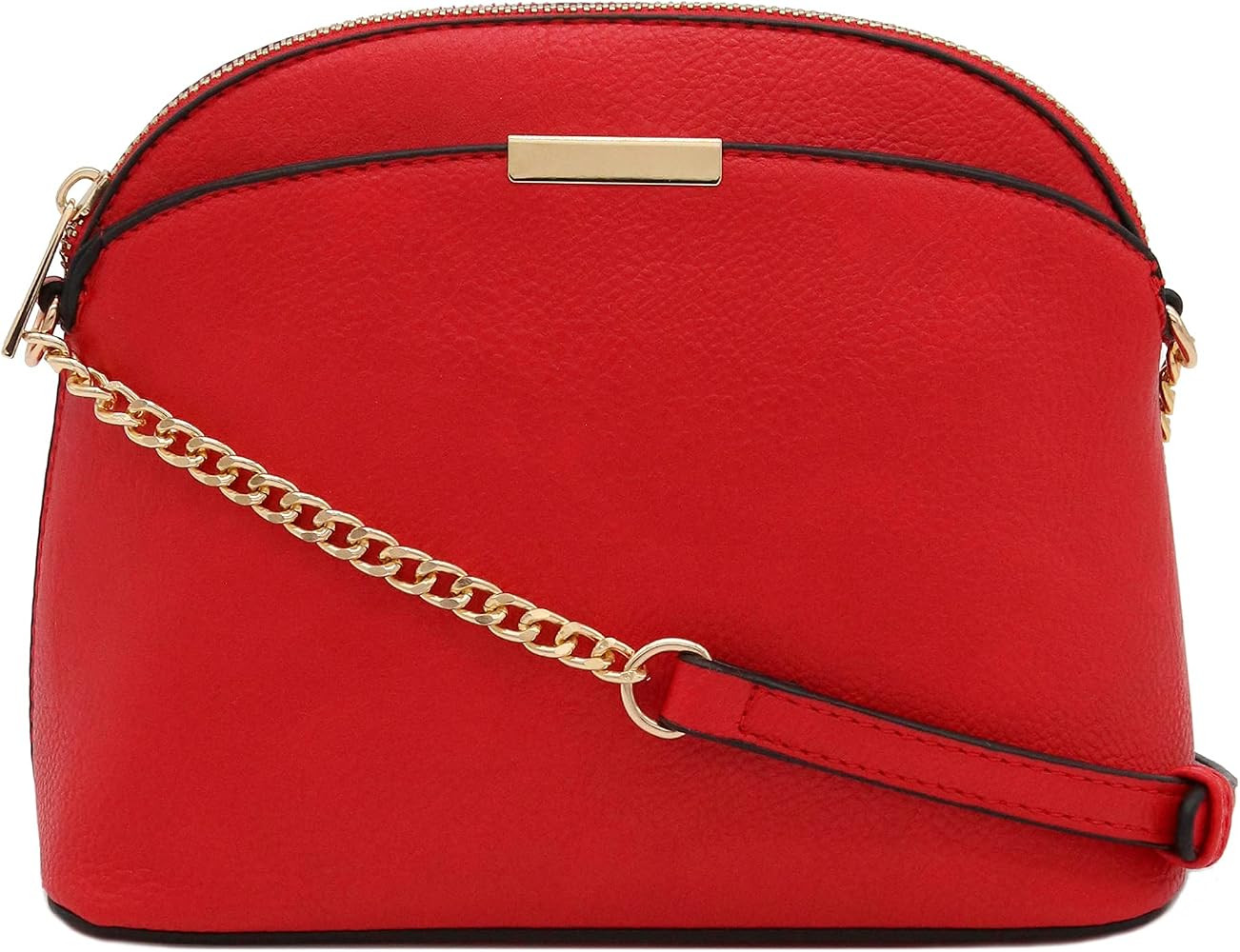 FashionPuzzle Faux Leather Small Dome Crossbody bag with Chain Strap | Amazon (US)