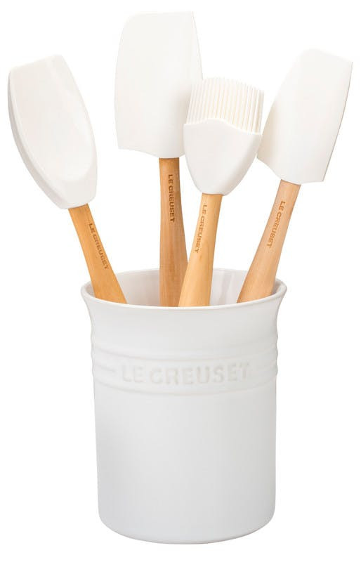 Le Creuset Craft Series Utensil Set with Crock · 5 Piece Set · White | Curated