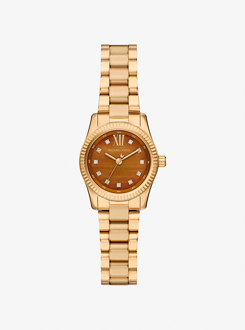 Petite Lexington Pavé Gold-Tone Watch | Michael Kors US