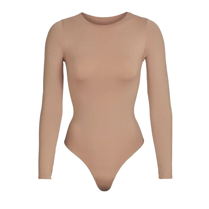 ESSENTIAL CREW NECK LONG SLEEVE BODYSUIT | SKIMS (US)