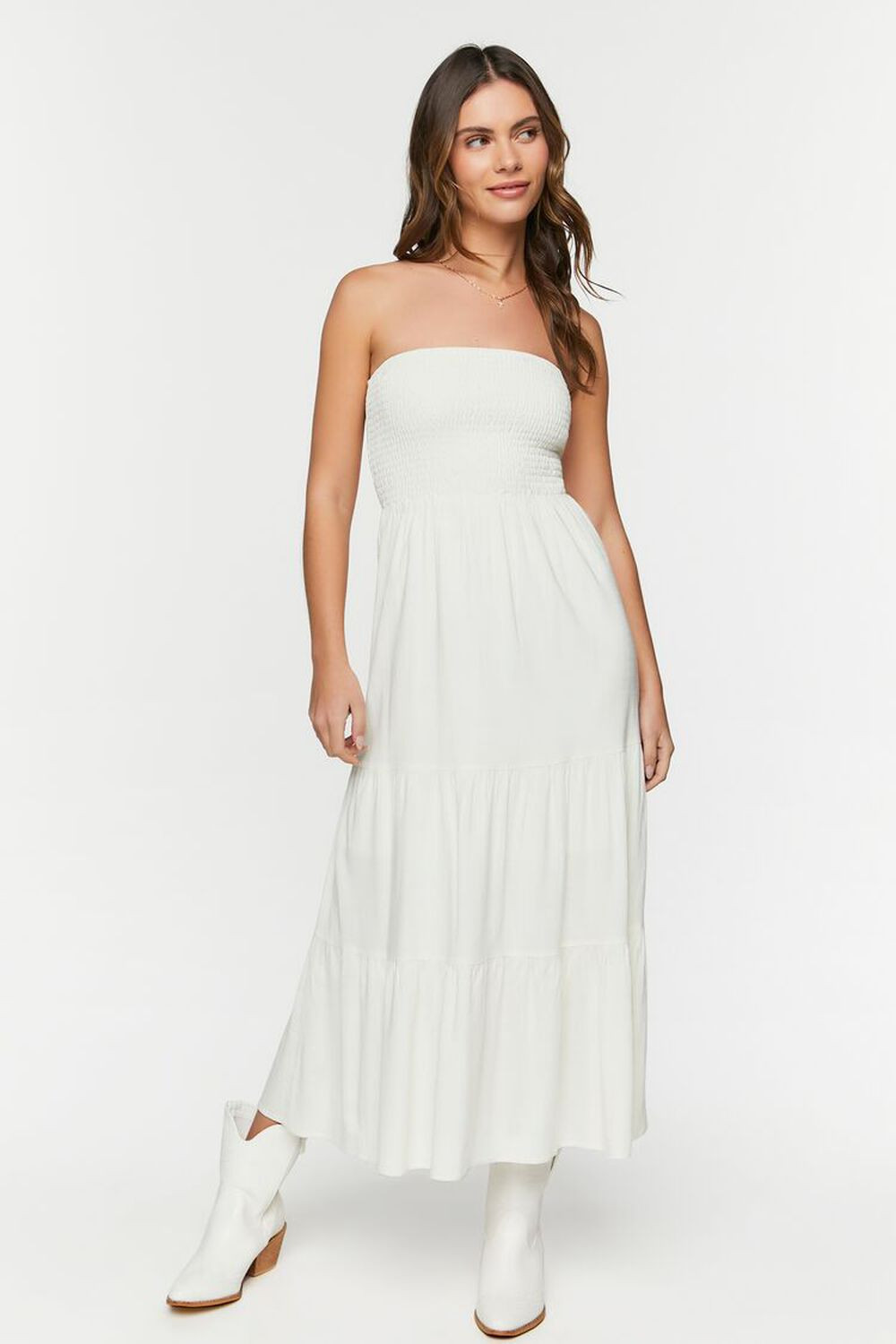 Smocked Tiered Tube Maxi Dress | Forever 21 (US)