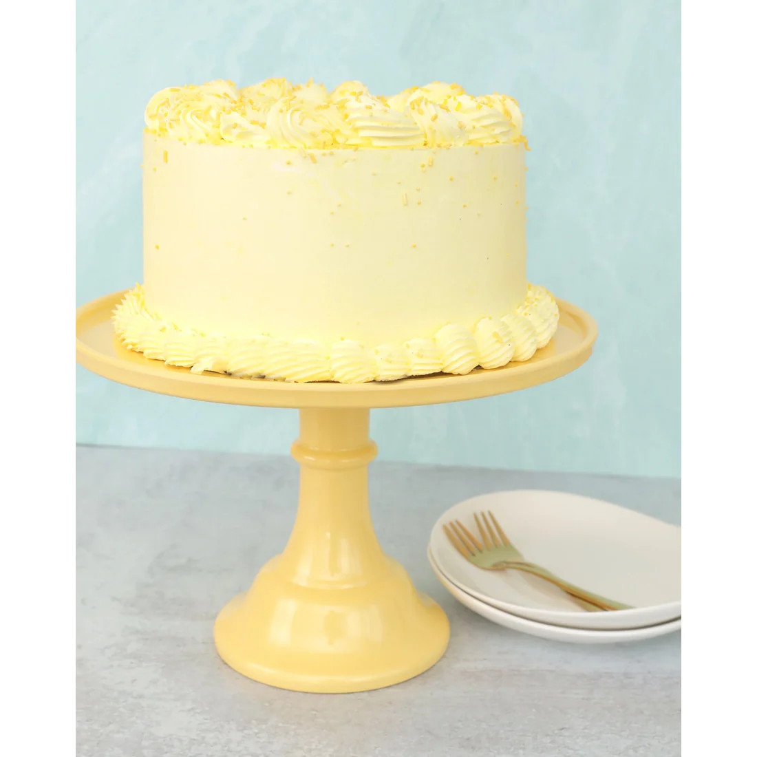 Daisy Yellow Melamine Cake Stand | Pink Antlers