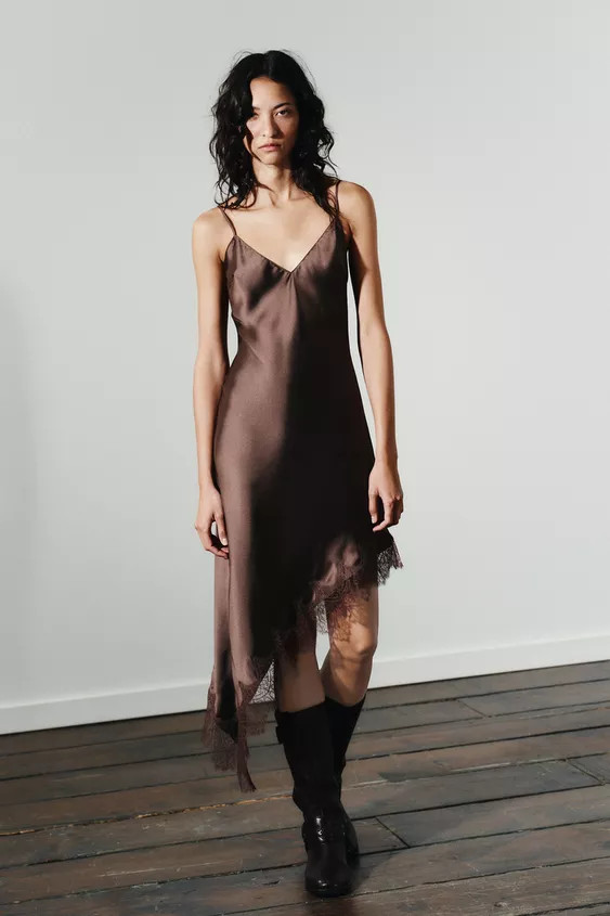 SATIN LACE DRESS | Zara UK