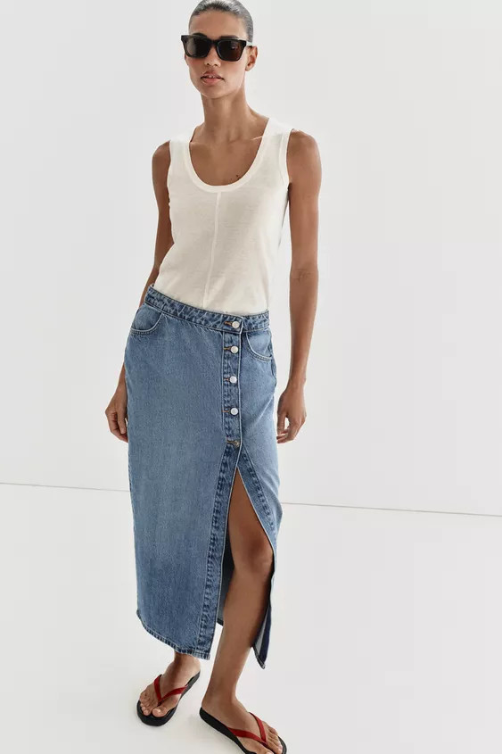 Z1975 WRAP DENIM SKIRT | Zara UK
