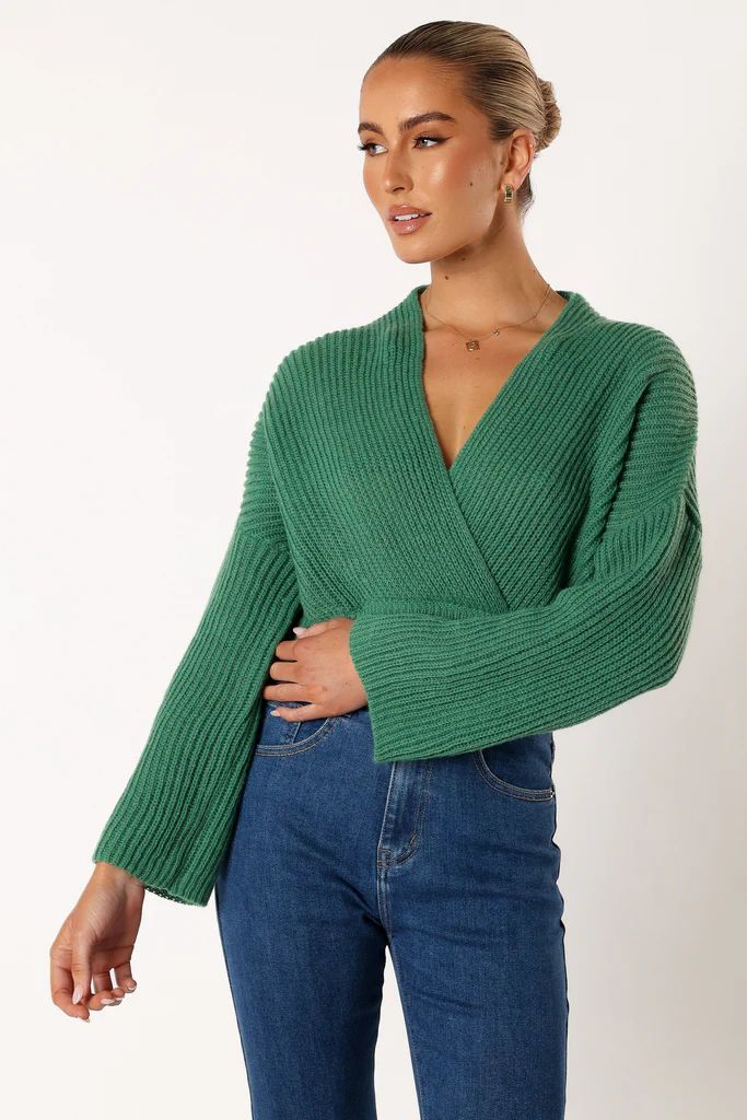 Brinley Crop Knit Sweater - Kelly Green | Petal & Pup (US)