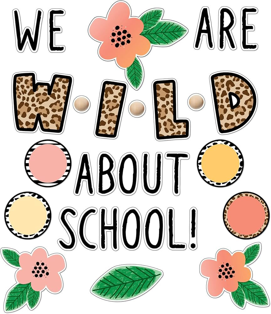 Schoolgirl Style Simply Safari We Are Wild About School Bulletin Board Set, Boho Neutral Classroo... | Amazon (US)