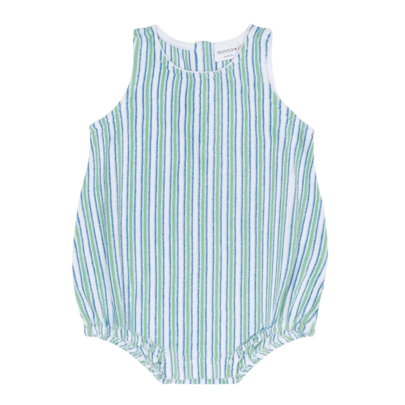 baby tamarin stripe french terry bubble romper | Minnow