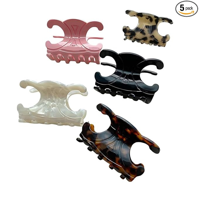 5Pcs Premium Butterfly Hair Clips - Medium Size Acetate Hair Claw Clips for Women and Girls,Elega... | Amazon (US)