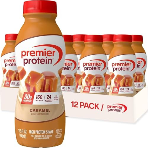 Premier Protein Shake, Caramel, 30g Protein, No Added Sugar, 24 Vitamins & Minerals to Support Im... | Amazon (US)