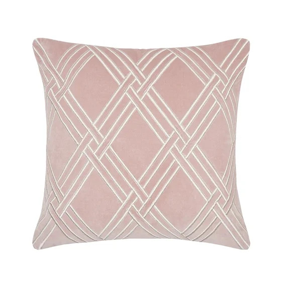 Mavis Rosewood Embroidered Velvet Diamond Accent Throw Pillow, 20" x 20" | Walmart (US)
