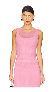SIMKHAI Oakley Tank With Bralette in Candy Pink from Revolve.com | Revolve Clothing (Global)