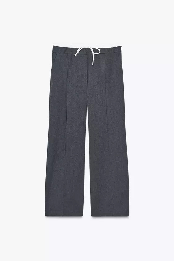 WIDE-LEG TROUSERS WITH DOUBLE WAISTBAND | Zara UK