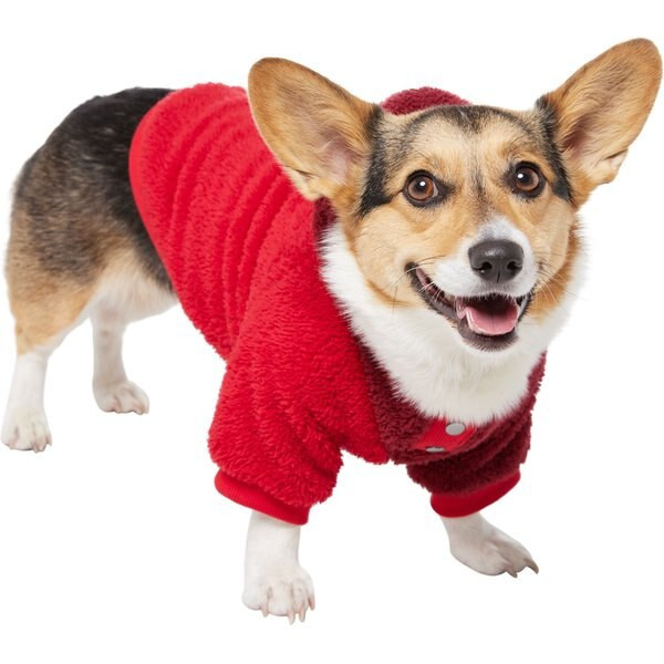 Frisco 2-Tone Colorblock Fleece Dog & Cat Hoodie, Burgundy, Medium | Chewy.com