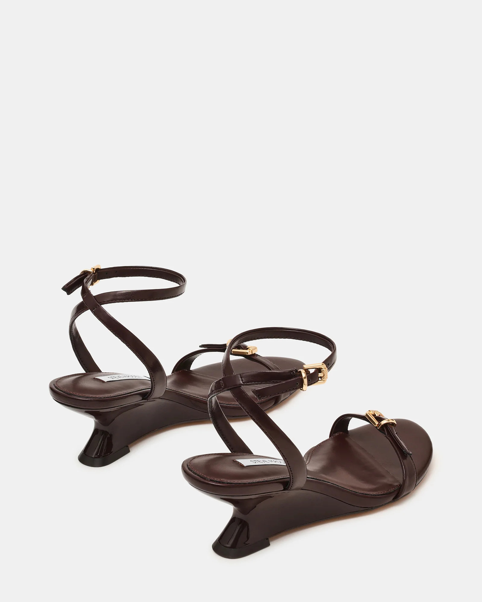 ZALOMA Espresso Buckle-Detail Wedge Ankle Strap Women's Heel | Steve Madden (US)