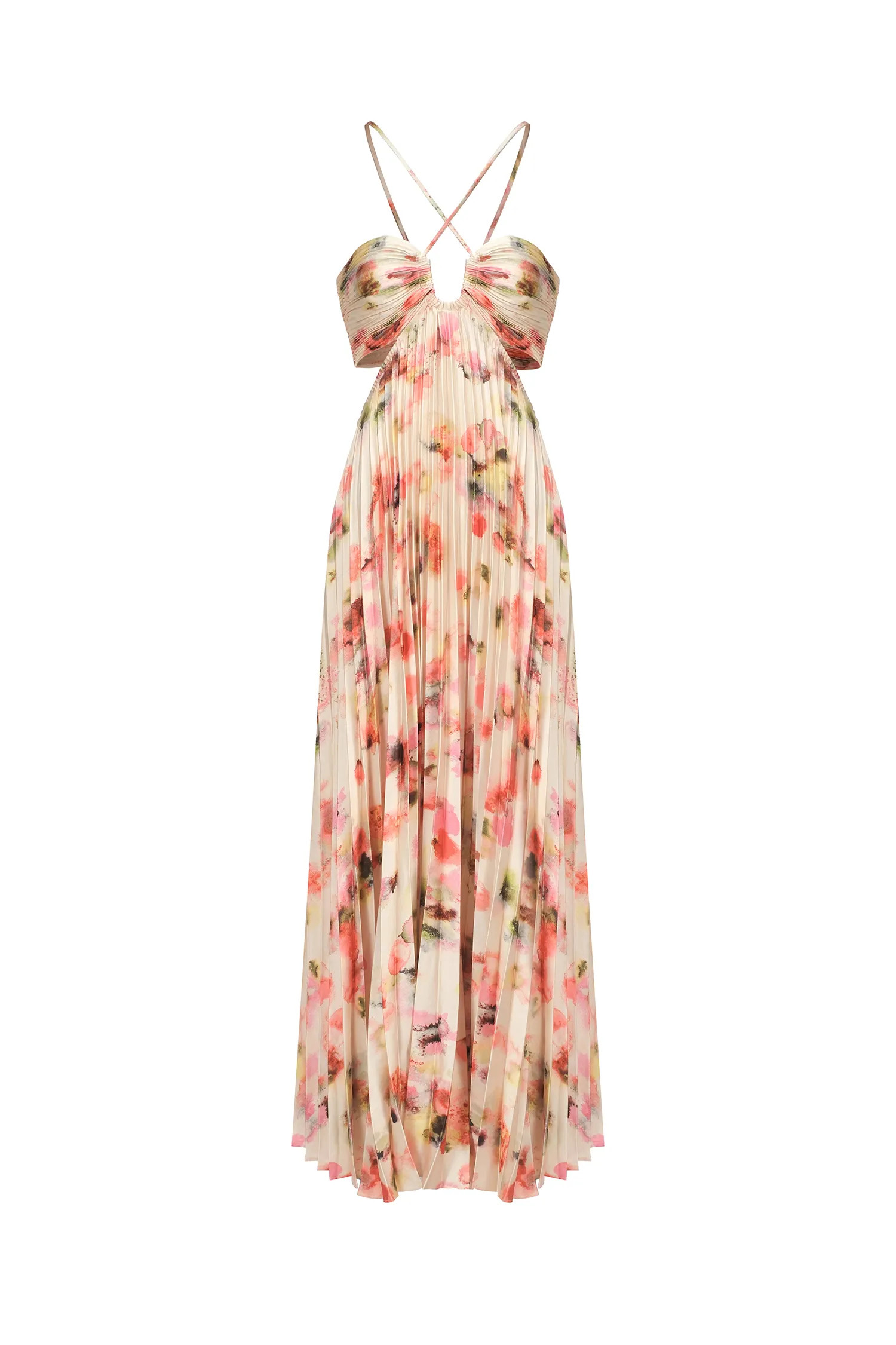Huresa Halter Sleeveless V-Neck Hollow Out Maxi Dress | Bellabarnett Affiliate Marketing