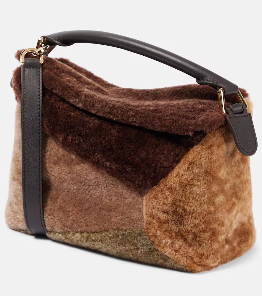 Loewe Puzzle Edge Small shearling shoulder bag | Mytheresa (US/CA)