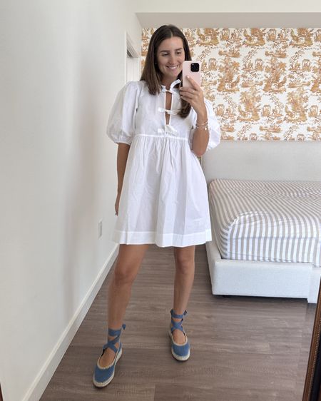 Spring dress!! Love this bow trend and how easy it is to mix and match with my espadrilles, heels or ballet flats! Wearing a size 6 (for height reference, I’m 5’7).

#LTKtravel #LTKstyletip #LTKU