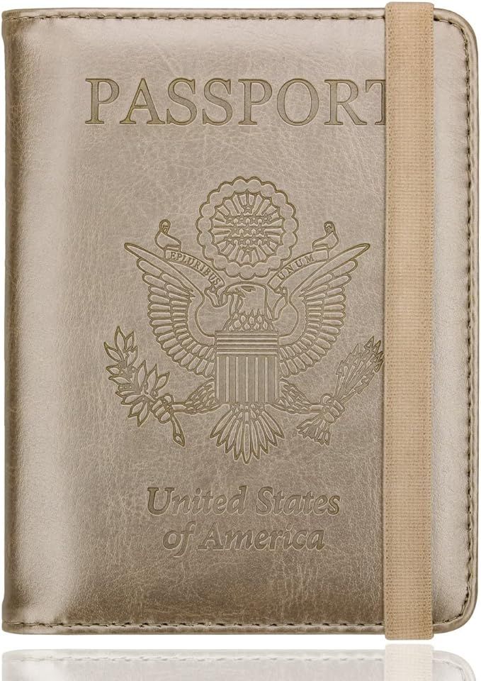 WALNEW RFID Passport Holder Cover Wallet for Women Men, PU Leather Card Holder Passport Case Trav... | Amazon (US)