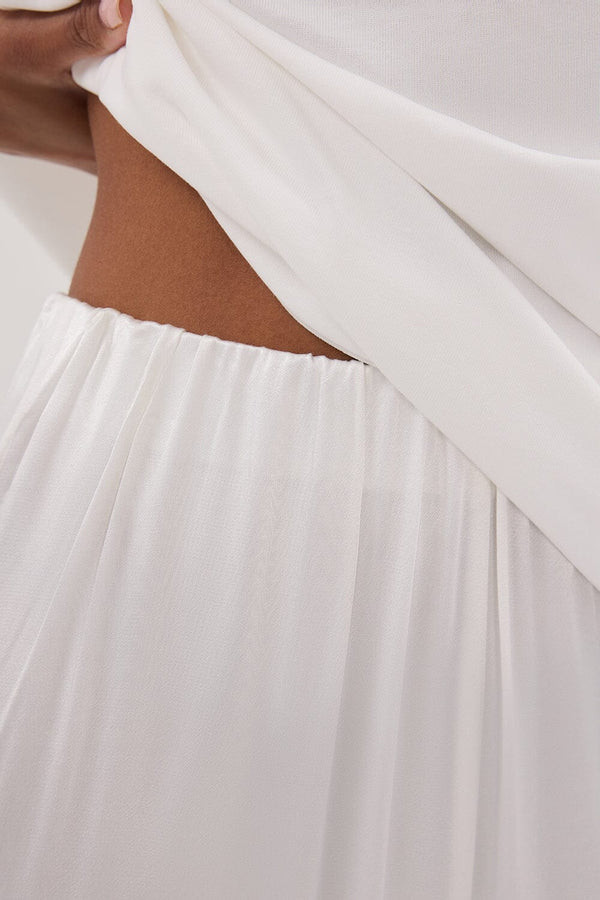 MONICA WHITE SATIN PANT | DISSH