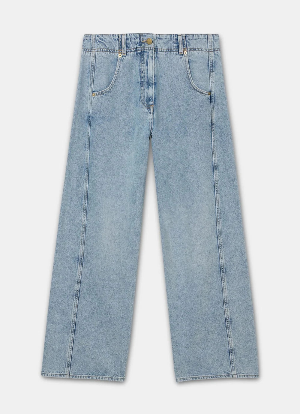 Mid Indigo Relaxed Wide Leg Jeans | Mint Velvet