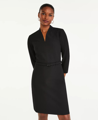 Click for more info about The Belted V-Neck Dress in Bi-Stretch | Ann Taylor