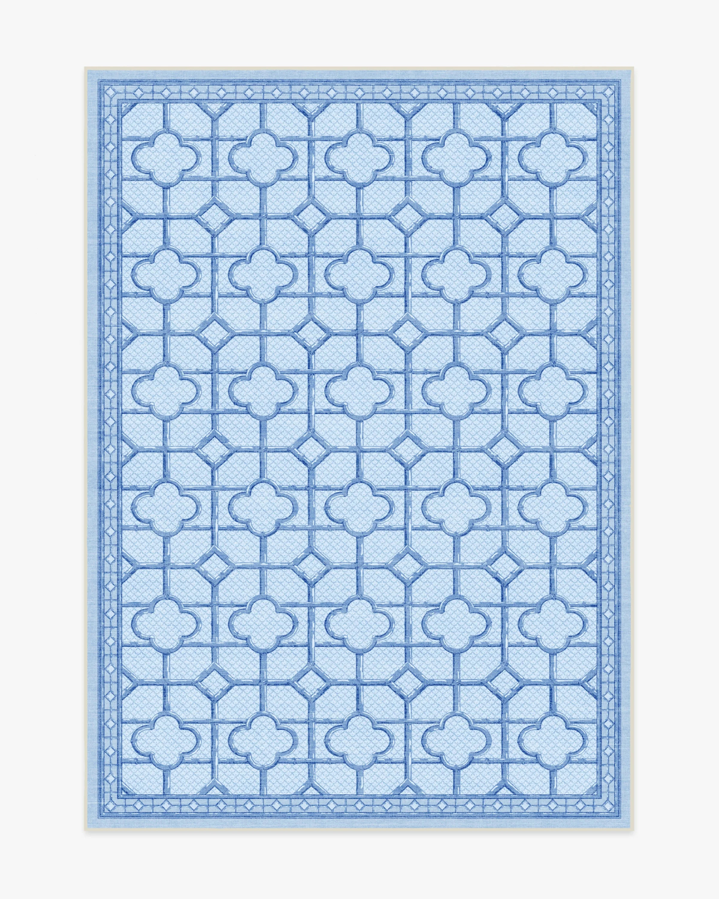 Shaded Bamboo Blue Outdoor Rug | Ruggable