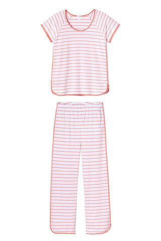 Pima Short-Long Set in Coral | LAKE Pajamas