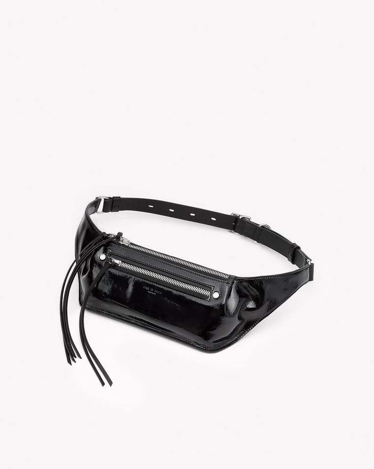 Rag & Bone - Ellis Fanny Pack - BLACK PATENT - ONE SIZE | rag + bone