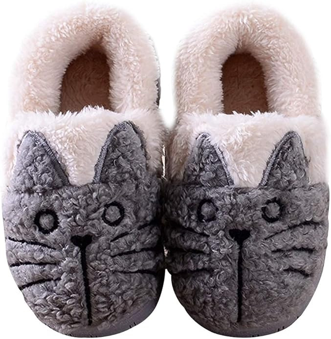 GaraTia Women/Kids Family Cute Cat Warm House Slippers Booties | Amazon (US)